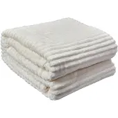 Clayre & Eef Plaid 180x200 cm Wit Polyester Deken Wit Deken