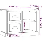 vidaXL Nachtkastje 60x35,5x45 cm hoogglans wit