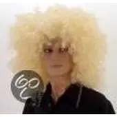 Partyproduct Super afro pruik blond 60 cm