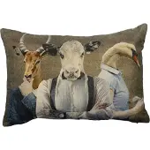 Mars & More groot kussen fluweel preppy antilope koe zwaan 40x60cm*