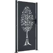 vidaXL Poort 100x200 cm met boomontwerp staal antracietkleurig