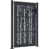vidaXL Poort met bamboe-ontwerp 100x125 cm staal antracietkleurig