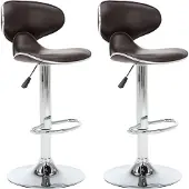 vidaXL Barstoelen 2 st kunstleer bruin