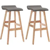 vidaXL Barstoelen 2 st stof donkergrijs