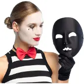 GoDan S.A Verkleed oogmasker Mime - zwart - volwassenen - mime/themafeest - Verkleedmaskers