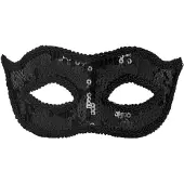 Boland Verkleed oogmasker Venitiaans - zwart met pailetten - volwassenen - gemaskerd bal - Verkleedmaskers