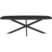LivingFurn eetkamertafel jesper danish oval black 230cm mangohout / gecoat staal
