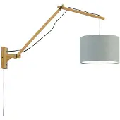 Good&Mojo Bamboe LED Wandlamp Andes | 1X E27 Max 40W | Light Grey