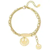 Yehwang Lucky smiley armband- goud