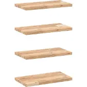 vidaXL Wandschappen 4 st zwevend 40x20x2 cm onbehandeld acaciahout