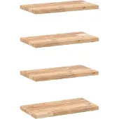 vidaXL Wandschappen 4 st zwevend 60x20x2 cm onbehandeld acaciahout