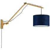 Good&Mojo Bamboe LED Wandlamp Andes | 1X E27 Max 40W | Blue Denim