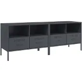 vidaXL Tv-meubelen 2 st 68x39x50,5 cm staal antracietkleurig