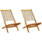 vidaXL Tuinstoelen 2 st massief acaciahout en polypropeen beige