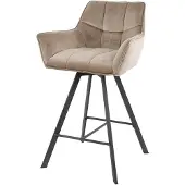 Fraaai Ramon draaibare barstoel - 69 cm - velvet - champagne