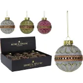 Massamarkt Kerstbal Met Lint Ø8cm Verschillende verschillende Massamarkt Kerstbal