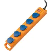 Brennenstuhl Super-Solid-Line bouwplaats stekkerdoos | IP54 | 5 contacten | schakelaar | geel | 5 meter