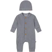 Dirkje baby boxpak blauw Jongens Stretchkatoen Ronde hals Effen - maat 44