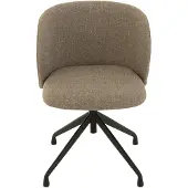 J-Line Stoel Draai/Omhoog/Omlaag Linnen Donkerbruin/Beige
