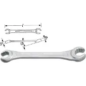Hazet 612-19X22 612 Dubbele open ringsleutel Sleutelbreedte (metrisch) 19 - 22 mm