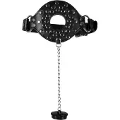 Ouch! Open Mouth Gag with Plug Stopper - Zwart