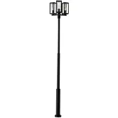 LUCANDE buitenlamp Siveta, 240cm, 3-lamps, zwart, E27, IP65 dimbaar, zwart, Aluminium