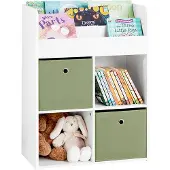 SoBuy Kinderboekenkast - Wit - Hout - 2 Bakken - 60x34x80cm