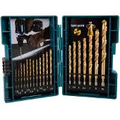Makita B-67795 B-67795 HSS TiN Metaal-spiraalboorset 1.5 mm, 2.0 mm, 2.5 mm, 3.0 mm, 3.2 mm, 3.5 mm, 4.0 mm, 4.5 mm, 5.0 mm, 5.5 mm, 6.0 mm, 6.5 mm, 7.0 mm,