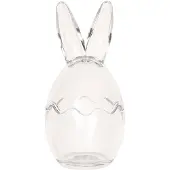 Clayre & Eef Voorraadpot Ø 10x21 cm Glas Rond Haas Voorraadbus Transparant Voorraadbus