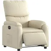 vidaXL Fauteuil elektrisch verstelbaar kunstleer crèmekleurig