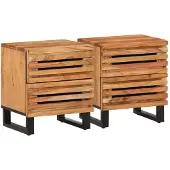 vidaXL Nachtkastjes 2 st 40x34x46 cm massief acaciahout