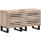 vidaXL Nachtkastjes 2 st 40x34x46 cm massief gebleekt mangohout