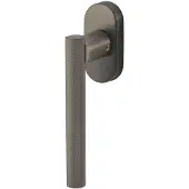 Hardbrass Raamkruk draaikiep Mila ovaal - PVD gun metal