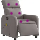 vidaXL Massagestoel elektrisch verstelbaar stof taupe