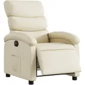 vidaXL Fauteuil elektrisch verstelbaar kunstleer crèmekleurig