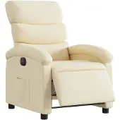 vidaXL Fauteuil verstelbaar elektrisch stof crèmekleurig