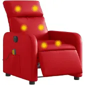 vidaXL Massagestoel verstelbaar elektrisch kunstleer rood
