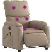 vidaXL Massagestoel verstelbaar elektrisch kunstleer cappuccinokleurig