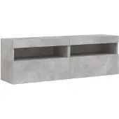 vidaXL Tv-wandmeubels met LED 2 st 60x30x40 cm betongrijs