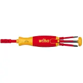 Wiha 38612 | Schroevendraaier met bitmagazijn | LiftUp electric | Sleufkop, Phillips met 6 slimBits in blister - 38612