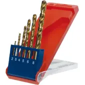 Kwb 427040 HSS Metaal-spiraalboorset 6-delig 2 mm, 3 mm, 4 mm, 5 mm, 6 mm, 8 mm M2 DIN 338 Cilinderschacht 1 stuk(s)