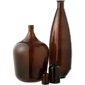 J-Line vaas Ovaal - glas - bruin