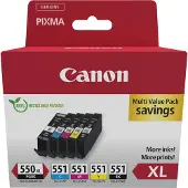 Canon Multipack 6431b009 Pgi-550xl / Cli-551 Zwart-cyaan-magenta-geel (6431b009)
