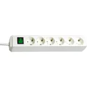 Brennenstuhl Eco-Line met schakelaar 6-voudig wit 3 m H05VV-F 3G1,5
