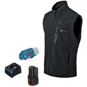 Bosch Professional 06188000G4 Verwarmde bodywarmer GHV 12+18V XA Maat: S Zwart