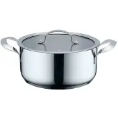 Haeger PA-20H.002A, Ronde, universele pan, roestvrij staal, roestvrij staal, 20 liter, keramisch, elektrisch, gas, inductie