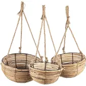 Clayre & Eef Bruine Manden hangend verticaal (3) Ø 28*15 / 24*14 / 20*11 cm 6RO0511
