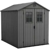 Keter Darwin 68 Tuinhuis - dubbele deuren + ramen - 190x244x221 cm - Grijs