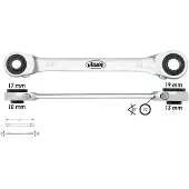 Vigor V2705 V2705 Dubbele ringsleutelratelset Sleutelbreedte (metrisch) 10 - 19 mm