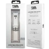 Karl Lagerfeld Pasek KLAWMSLKW Apple Watch 38/40/41mm bia?y/white strap Silicone Karl Heads